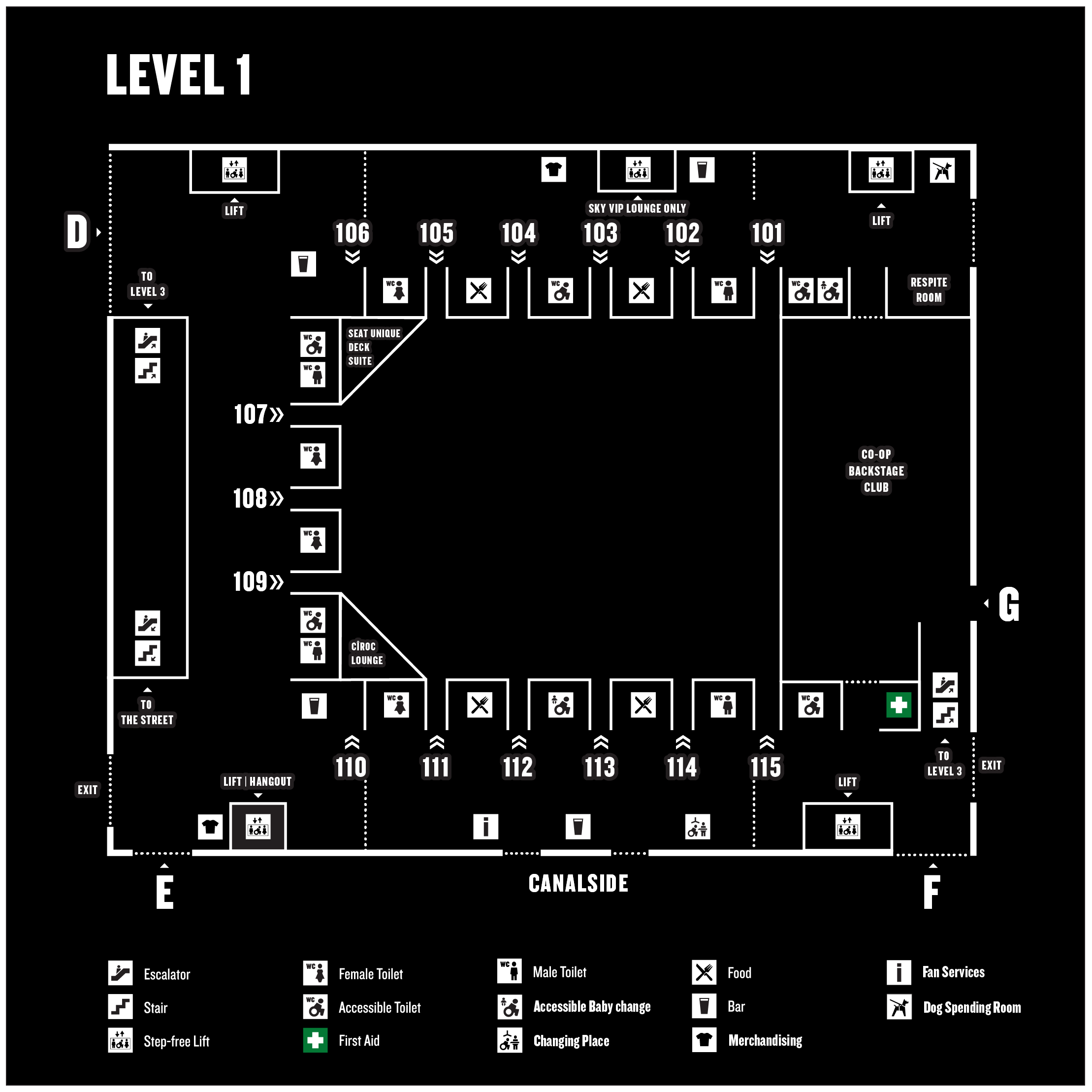 Level 1 venue map