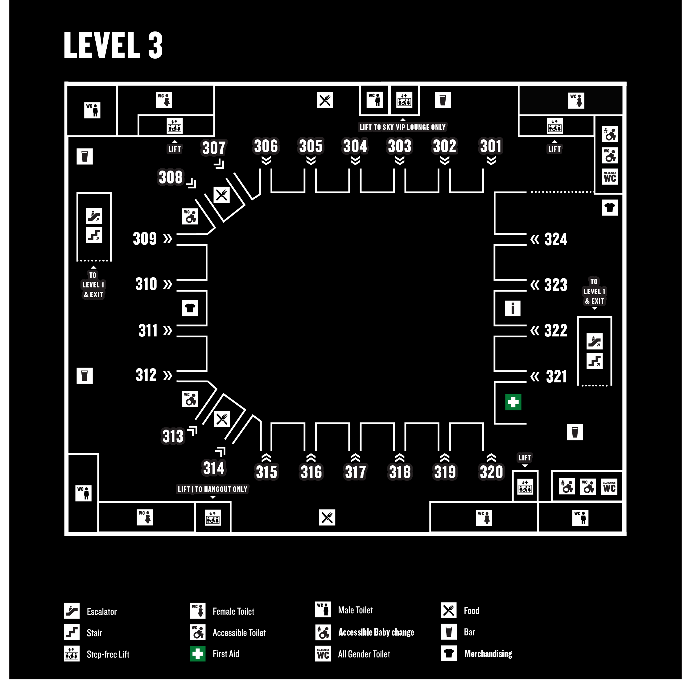 Level 3 venue map
